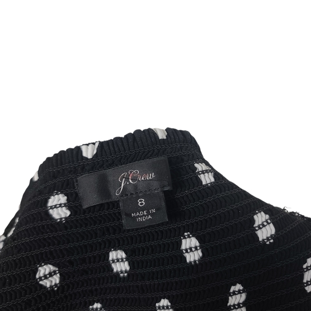 J. Crew Black White Polka Dot Belted Sleeveless Jumpsuit 8 - Picture 7 of 9